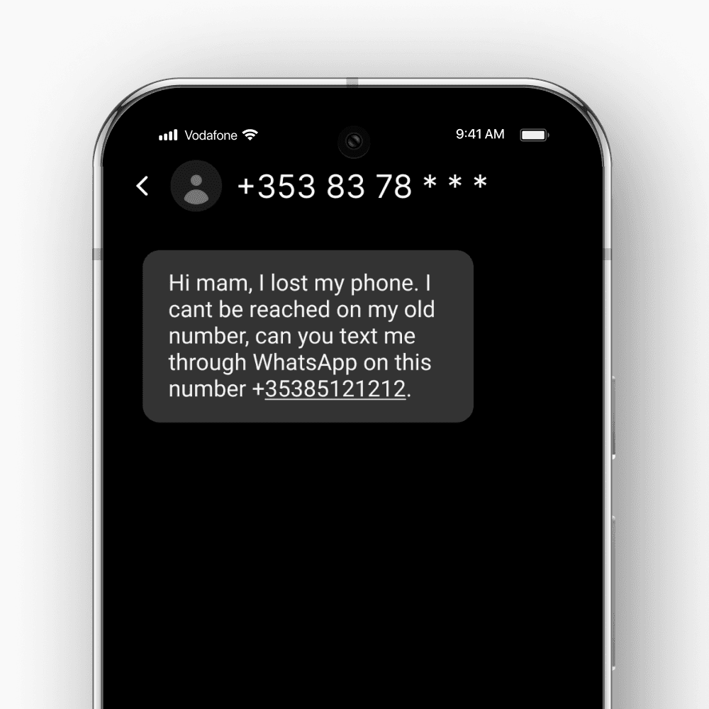 Dcc Message Scam message from someone who pretends they have lost their phone and ...